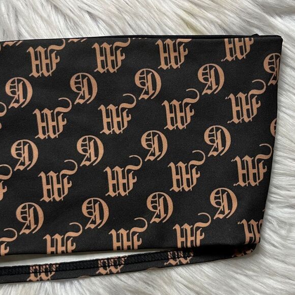 Missguided Monogram Tube Top Black and Gold Size 4 - Picture 1 of 4